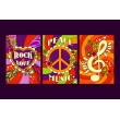 Psychedelic Purple and Orange Wall Art Decorative Print