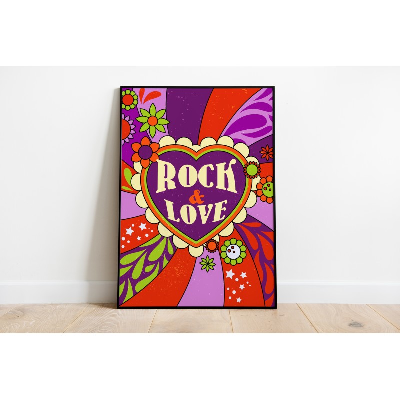 Lámina Decorativa Psicodélico Morado y naranja