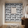 Concrete wallpaper model Prism geometric three-dimensional cement gray