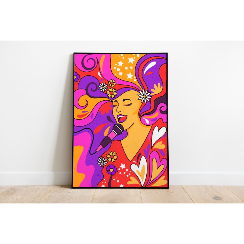 Psicodelico Decorazione murale Giallo, viola, magenta