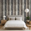 Concrete wallpaper model Aged Stripes vertical stripe design in aged grey and beige cement tones