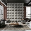 Concrete wallpaper model Cubic three-dimensional block design cement gray