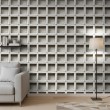 Concrete wallpaper model Cubic three-dimensional block design cement gray