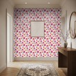 Papier peint floral aquarelle jardin rose couleur fuchsia