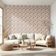 Floral wallpaper romantic delicate roses gold yellow color