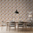 Floral wallpaper romantic delicate roses gold yellow color
