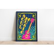 Psychedelic Blue and Electric Pink Decorative Sheeting
