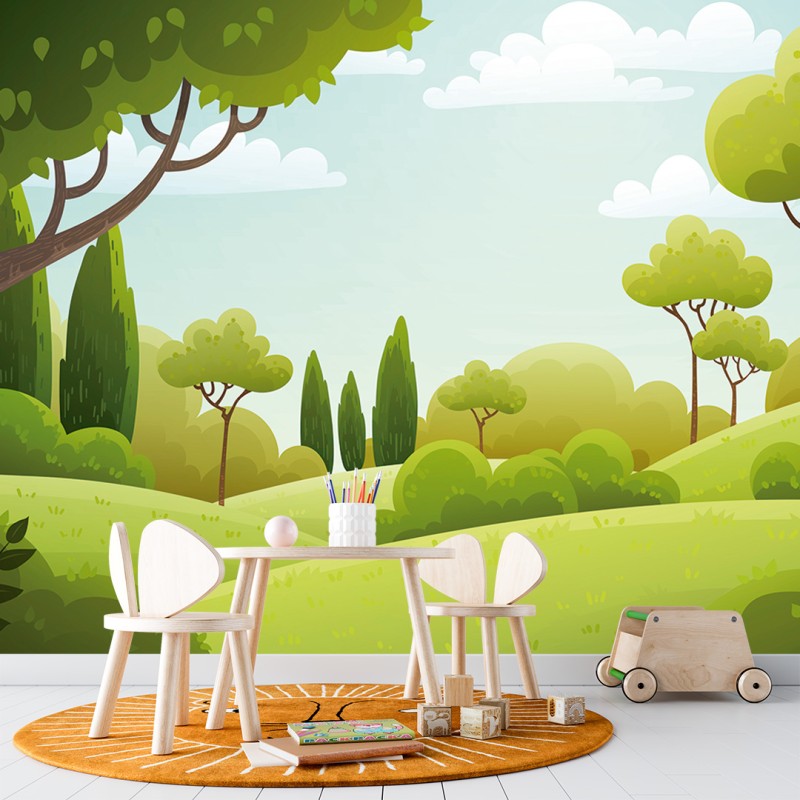 Fotomurale per Bambini Mondo Naturale Illustrato