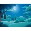 Children's Photomural Forest Under the Moon