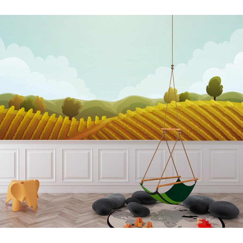 Fotomural Infantil Mundo Rural Ilustrado