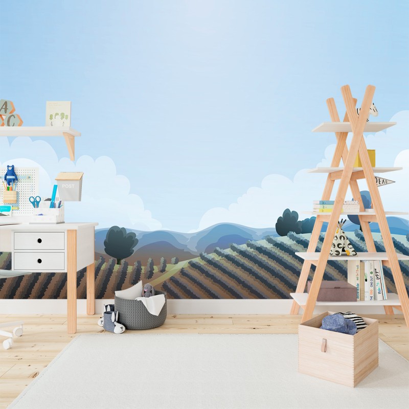 Fotomurale per Bambini Campo e Orizzonte