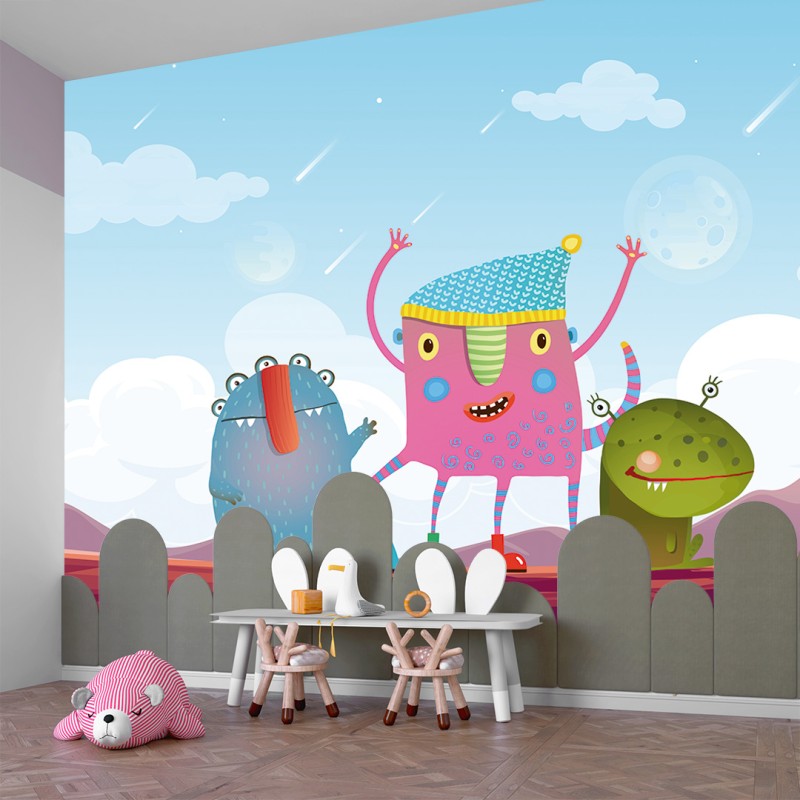 Fresque Murale Enfant Fête Intergalactique