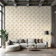 Florale Tapete elegantes Design gelb hellgoldene Magnolie