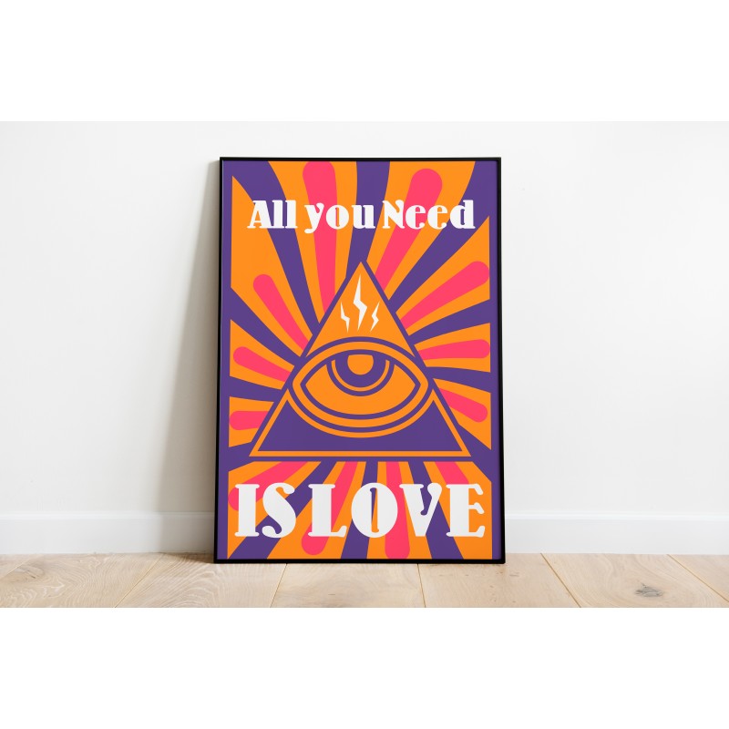 Foglio decorativo psichedelico viola e arancione