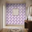 Floral wallpaper modern design lilac and white flowers