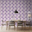 Floral wallpaper modern design lilac and white flowers