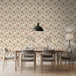 Floral wallpaper botanical design autumn leaves beige background