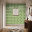 Papier peint floral motif botanique feuilles vertes fond vert clair
