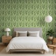Papier peint floral motif botanique feuilles vertes fond vert clair