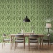 Papier peint floral motif botanique feuilles vertes fond vert clair