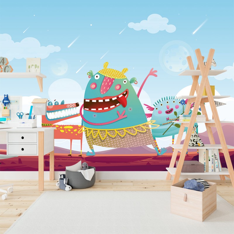 Fotomurale per Bambini Divertimento Interplanetario