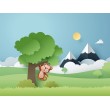 Fotomurale per Bambini Scimmietta tra le Cime
