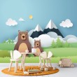 Fotomurale per Bambini Orsetti sulla Montagna