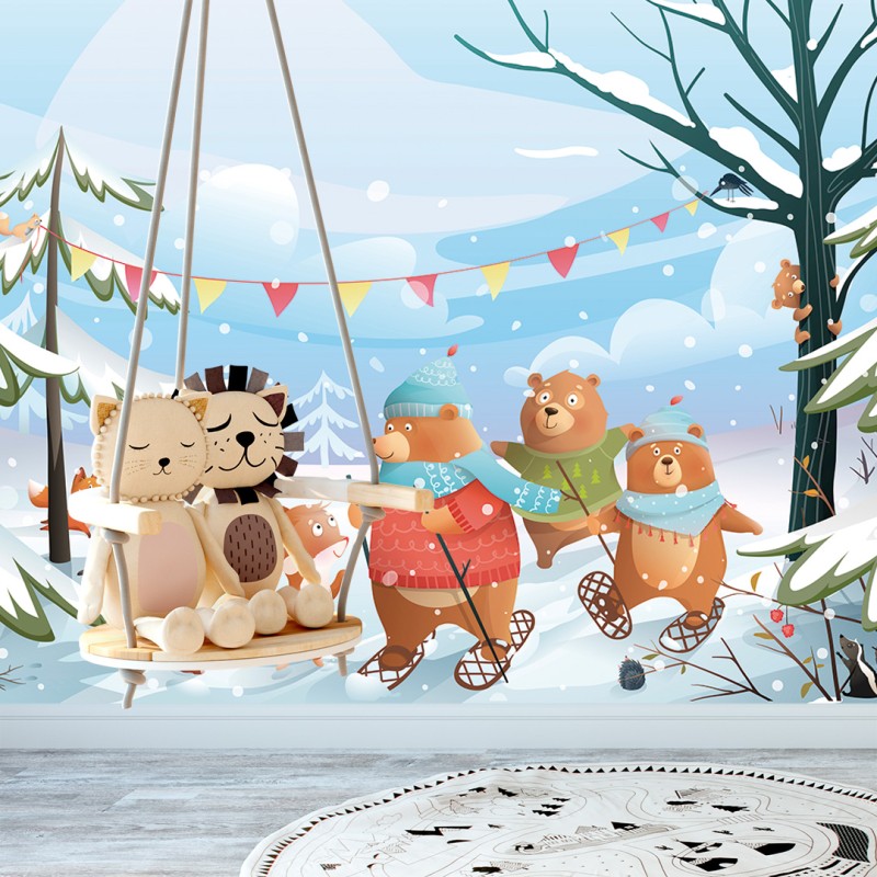 Children's Photomural Winter Fun