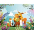 Fresque Murale Enfant Famille Sauvage de la Forêt