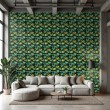 Tropical wallpaper monstera leaves design dark green background