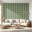 Tropical wallpaper green leaves design white background