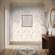 Carta da parati floreale design botanico fiori secchi sfondo beige chiaro