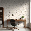 Floral wallpaper botanical design dried flowers light beige background
