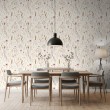 Floral wallpaper botanical design dried flowers light beige background