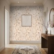 Florale Tapete botanisches Design getrocknete Blumen beiger Hintergrund