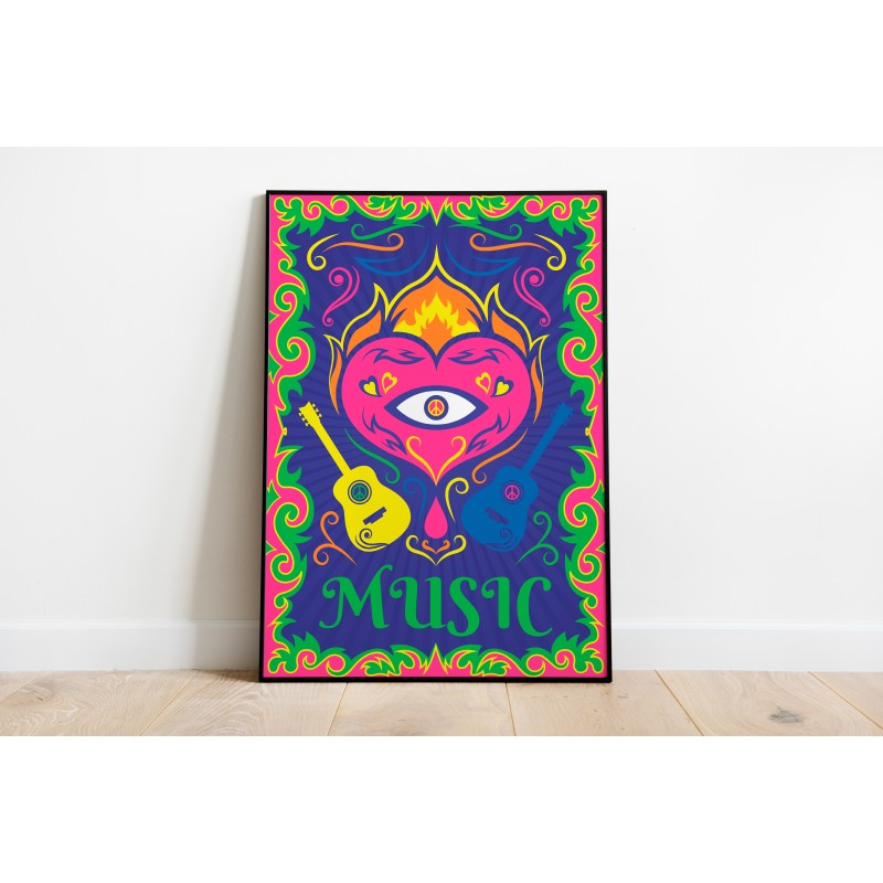 Foglio decorativo psichedelico blu elettrico