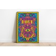 Electric Blue Psychedelic Decorative Sheet