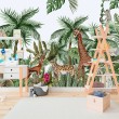 Children's Photomural Animals Among Lush Vegetation