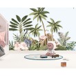 Children's Photomural Animals in Coastal Jungle Landscape