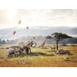 Fotomural Infantil Safari Africano con Fauna y Globos