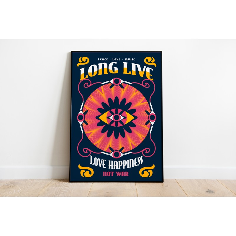 Foglio decorativo psichedelico hippie