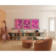 Elektrisch rosa psychedelisches Deko-Blatt