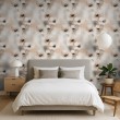 Floral wallpaper modern design blurred beige and gray flowers