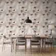 Floral wallpaper modern design blurred beige and gray flowers