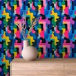Geek Tapete geometrische Formen Design Farbe mehrfarbig