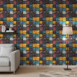 Geek wallpaper industrial blocks design color blue