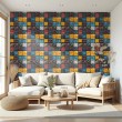 Geek wallpaper industrial blocks design color blue