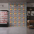 Geek wallpaper industrial panels design color blue