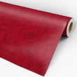 Papier peint floral fond rouge