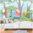 Children's Photomural Forest Friends Dancing Among Trees